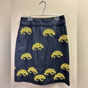 Anthropologie Floreat Embroidered Floral Skirt